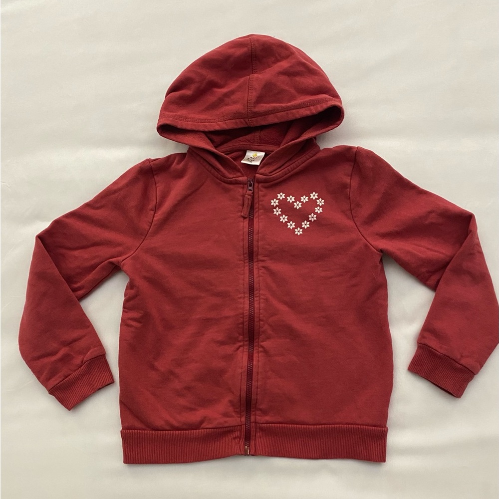 Kid’s Zip Up Hoodie Red Size 6X